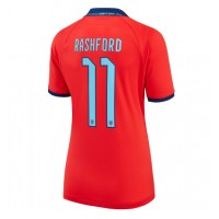 Camisa de Futebol Inglaterra Marcus Rashford #11 Equipamento Secundário Mulheres Mundo 2022 Manga Curta